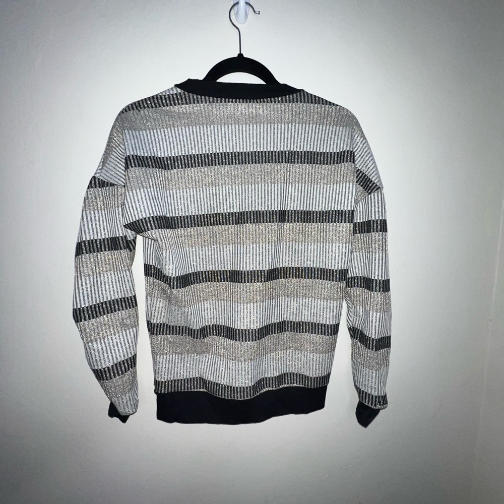 BCBGeneration Black and Gray Striped Sweater NWT - image 4